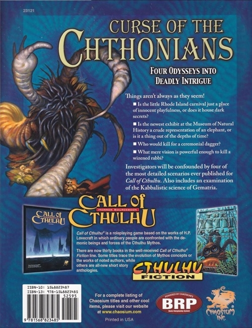 Call Of Cthulhu - 6th edition - Curse of the Chthonians  (B-Grade) (Genbrug)